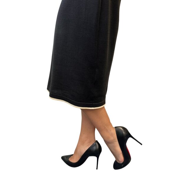 CHANEL Vintage 96C CC Mark Long One-piece Dress #40 Black [106478] - Picture 3 of 14